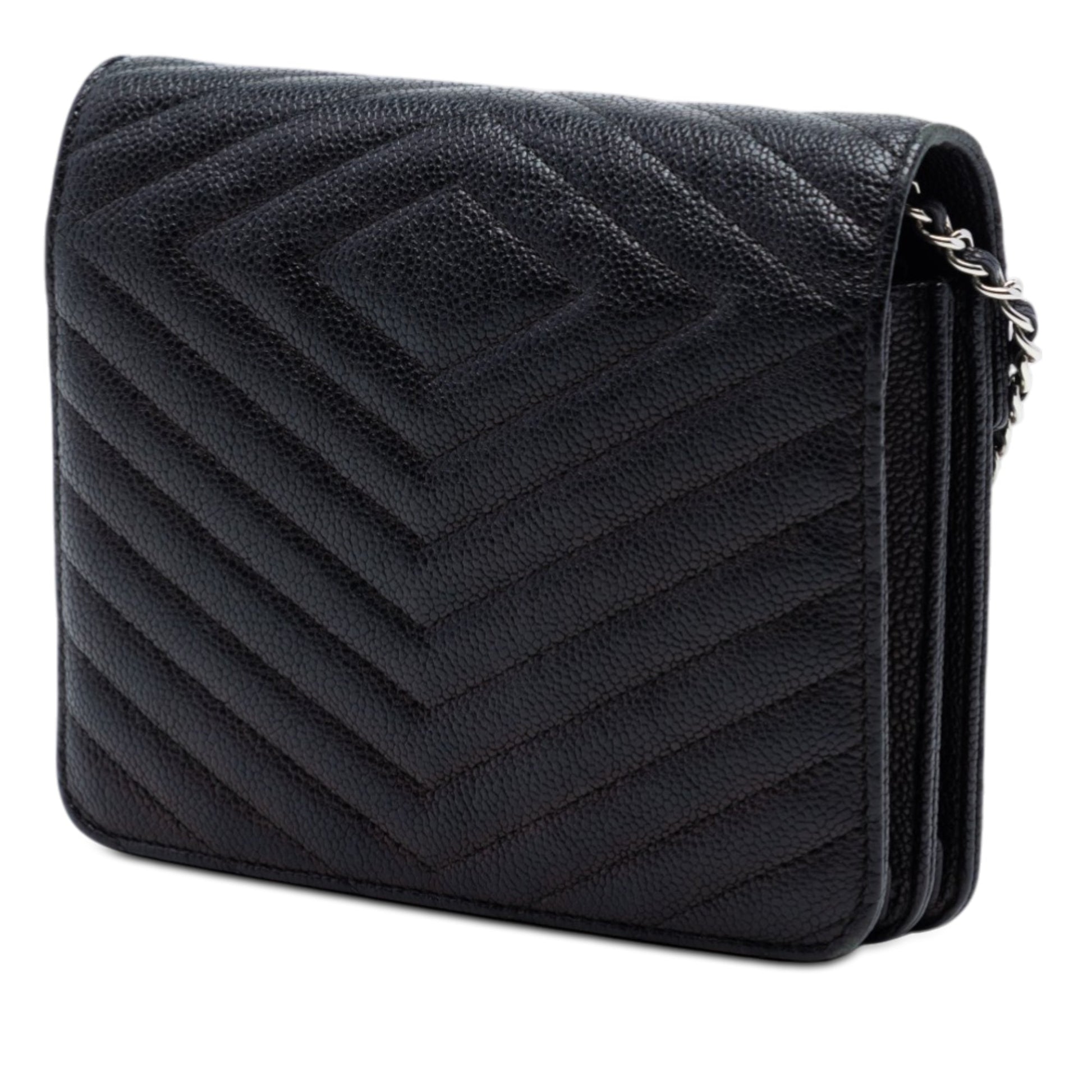 CC Chevron Caviar Square Wallet On Chain