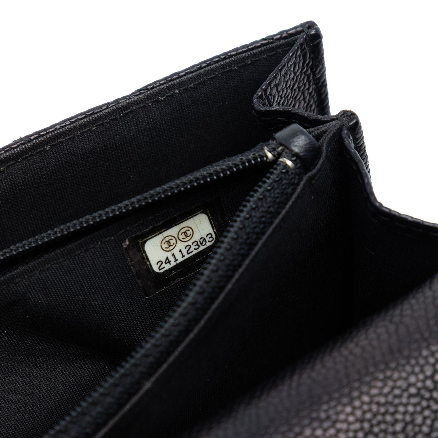 CC Chevron Caviar Square Wallet On Chain