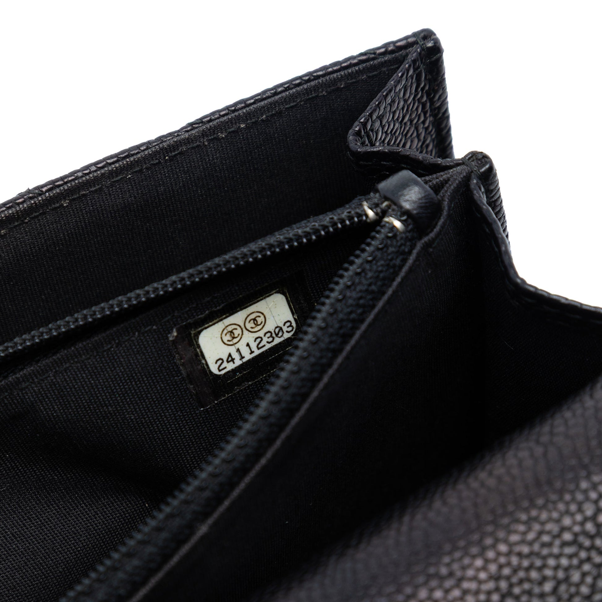 CC Chevron Caviar Square Wallet On Chain