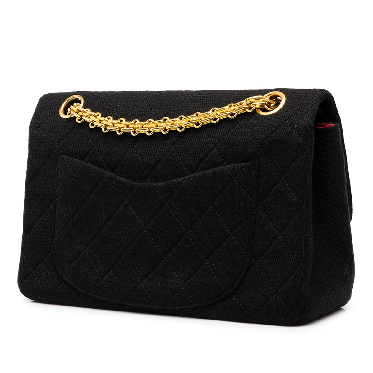 Chanel Small Classic Jersey Double Flap — Black