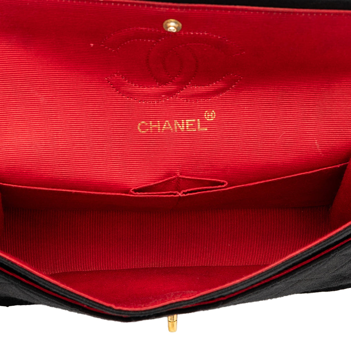 Chanel Small Classic Jersey Double Flap — Black
