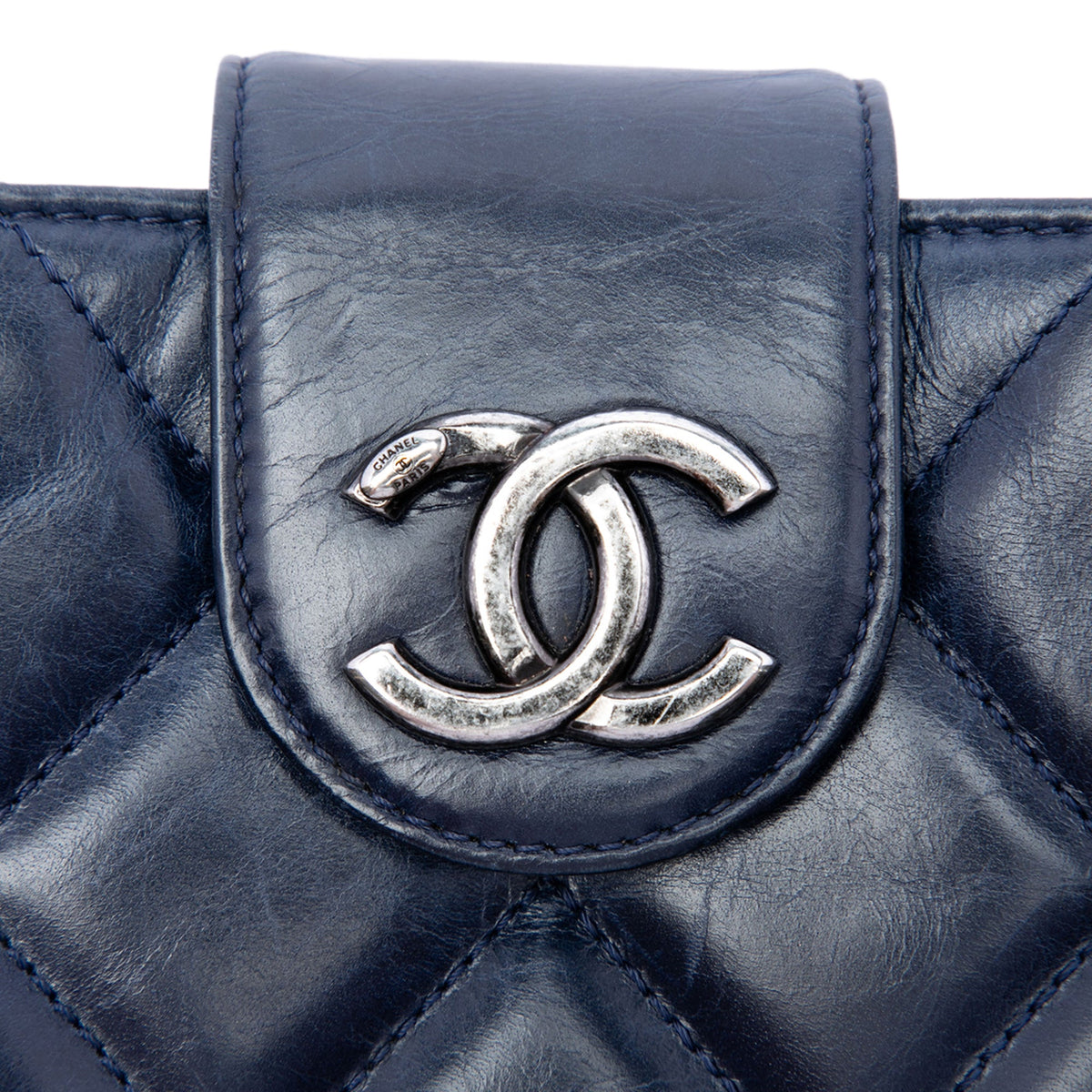 Chanel Quilted Glazed Calfskin Coco Pleats Chain Clutch