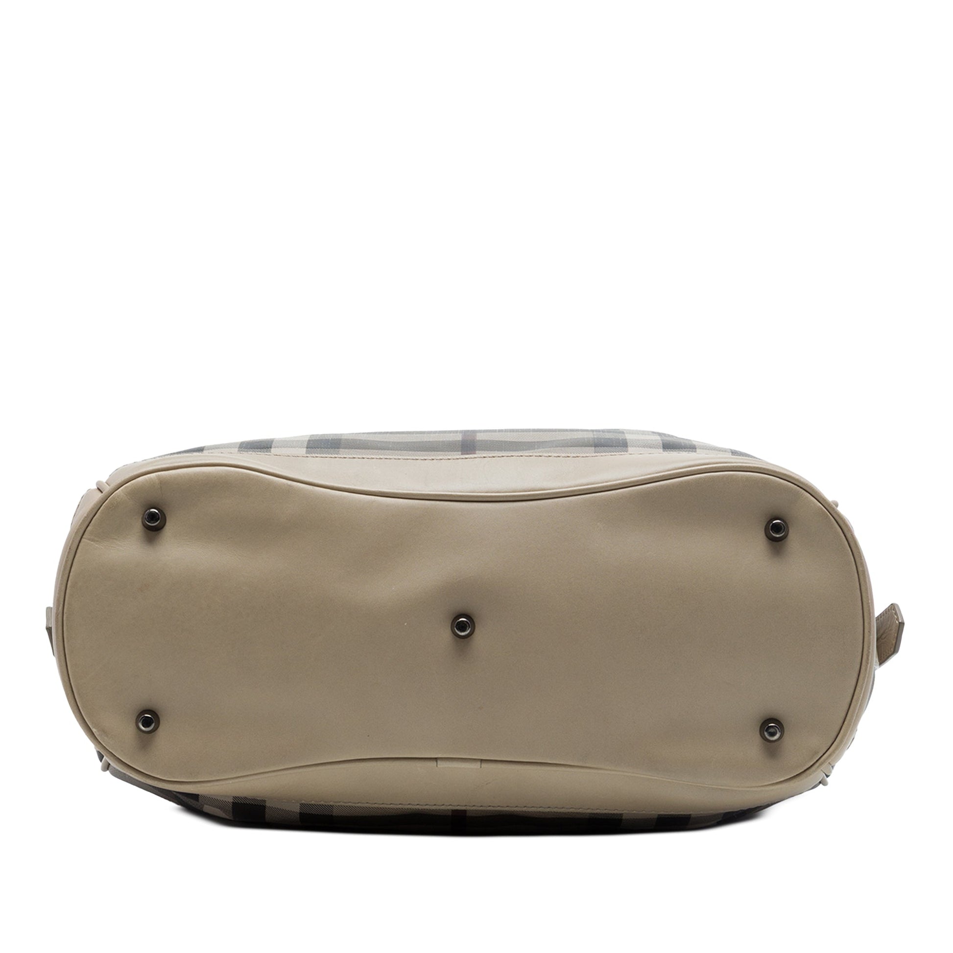 Burberry Medium Smoke Check Coated Canvas Walden Belted Hobo