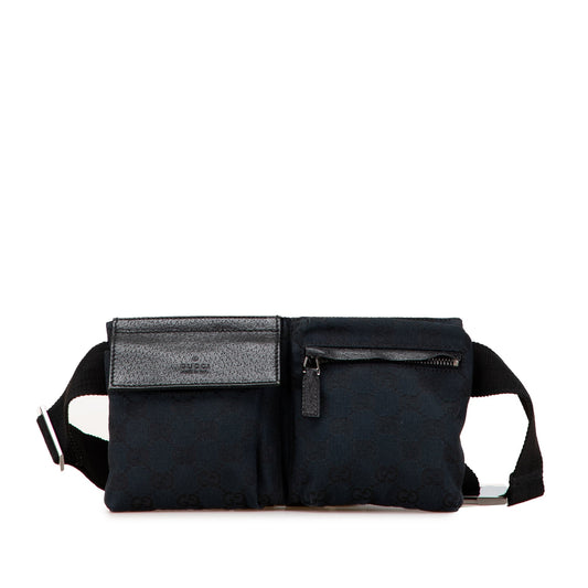 Gucci GG Canvas Double Pocket Belt Bag