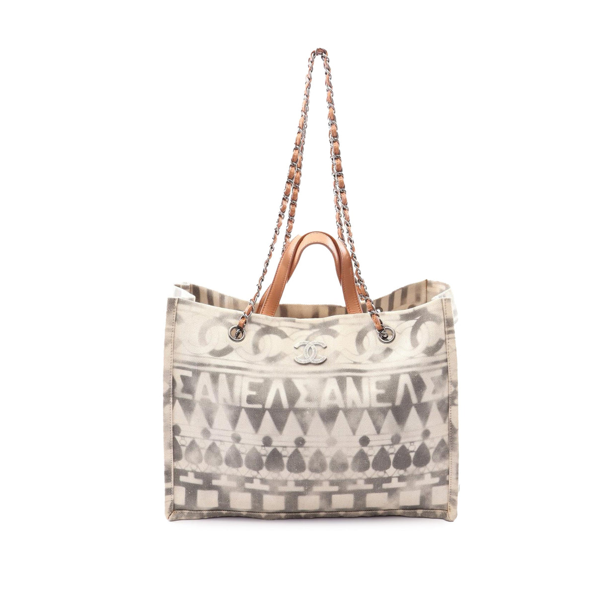 Chanel Medium Iliad Shopping Tote — White
