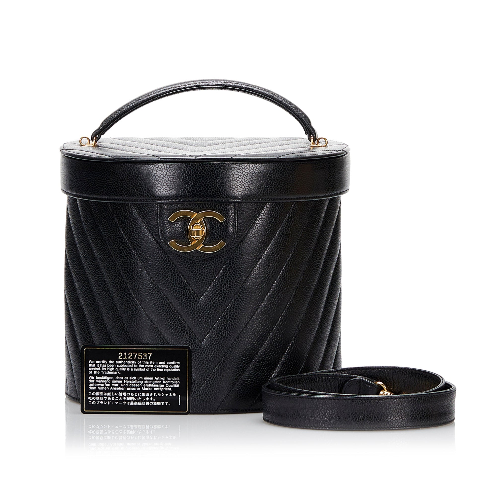 Chanel CC Caviar Leather Vanity Bag