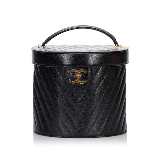 Chanel CC Caviar Leather Vanity Bag