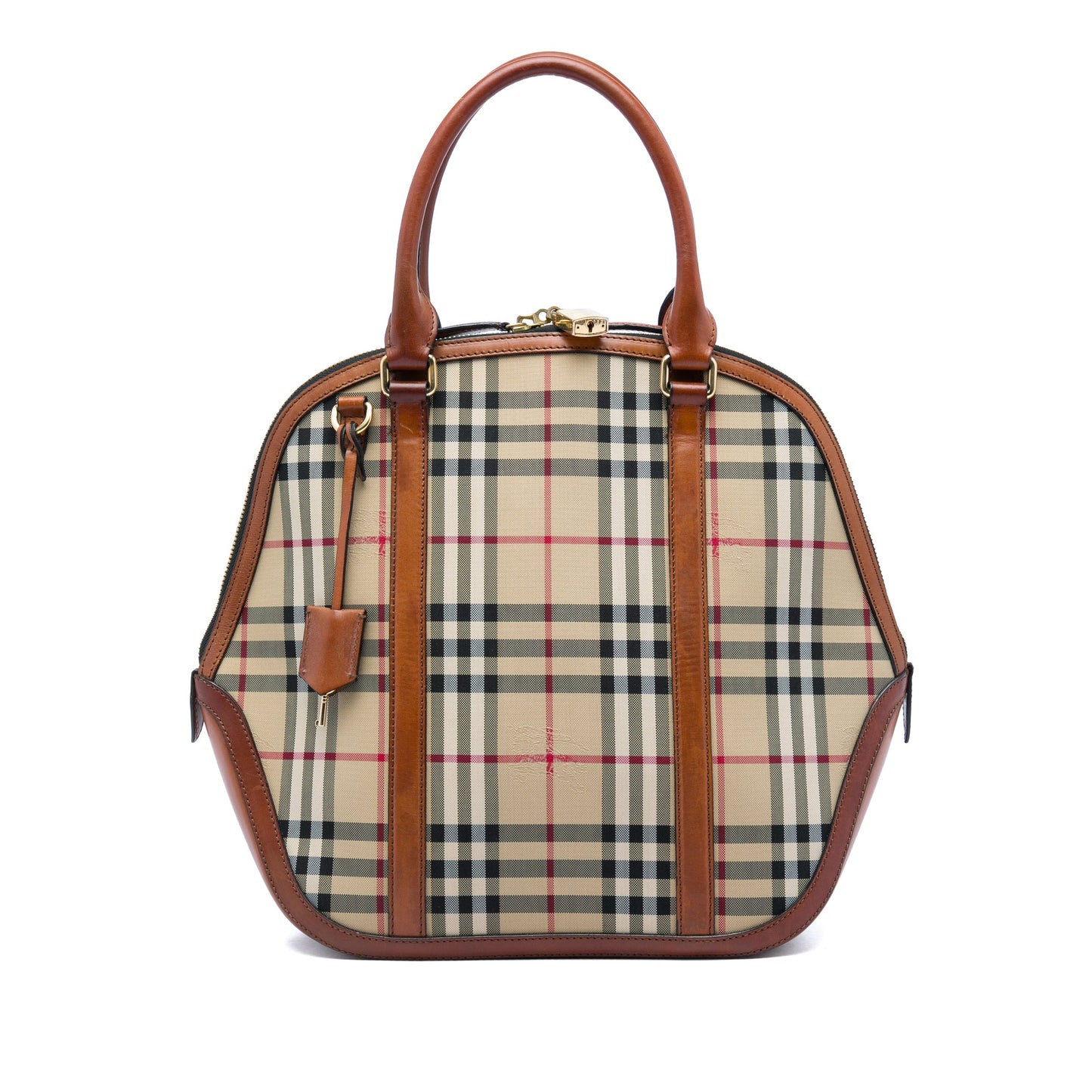 Burberry Medium Haymarket Check Nylon Orchard Bowling Bag