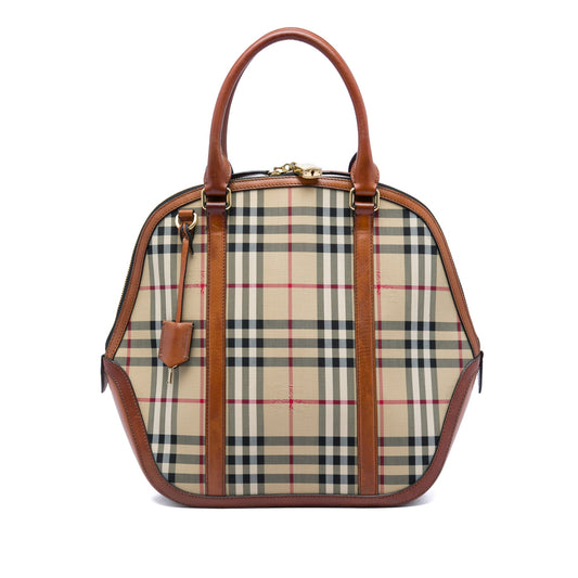 Burberry Medium Haymarket Check Nylon Orchard Bowling Bag