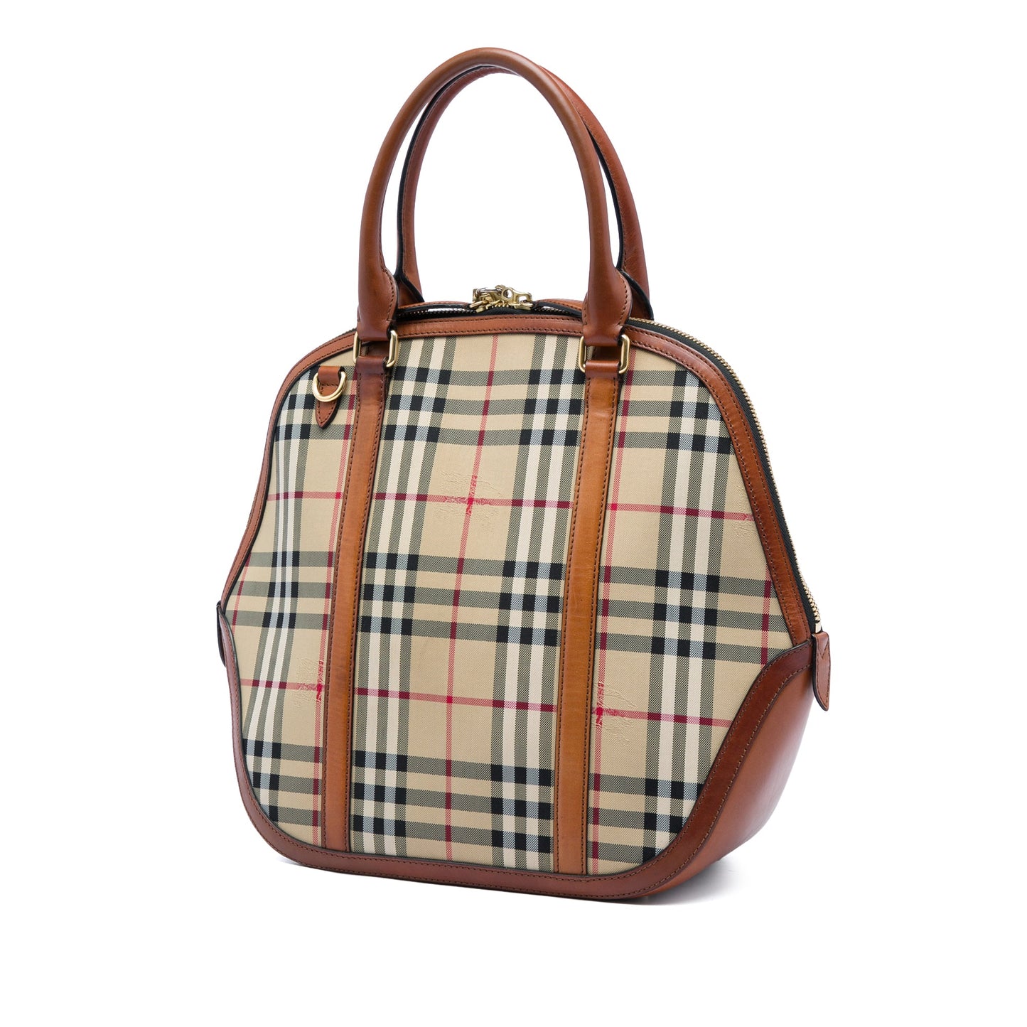 Burberry Medium Haymarket Check Nylon Orchard Bowling Bag