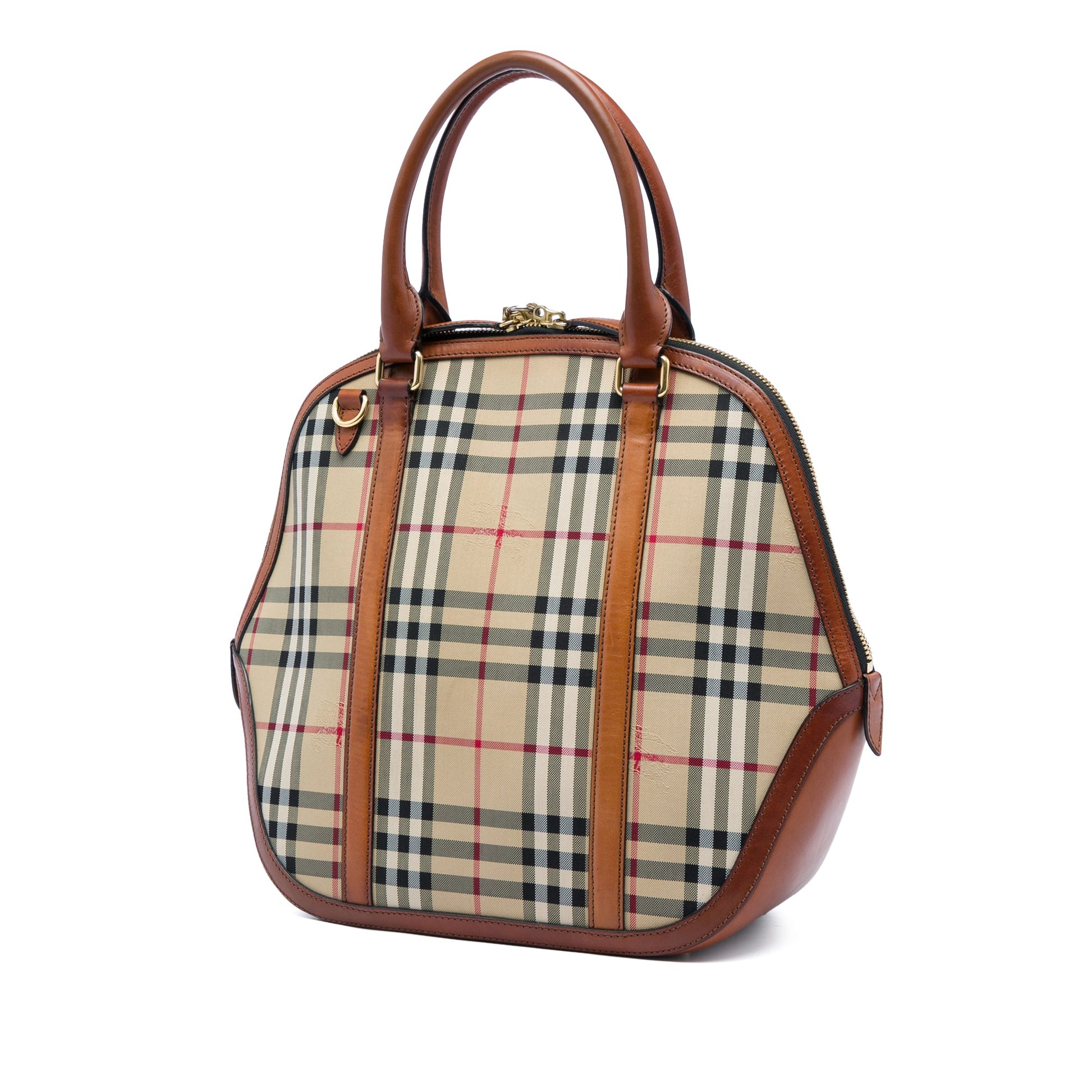 Burberry Medium Haymarket Check Nylon Orchard Bowling Bag