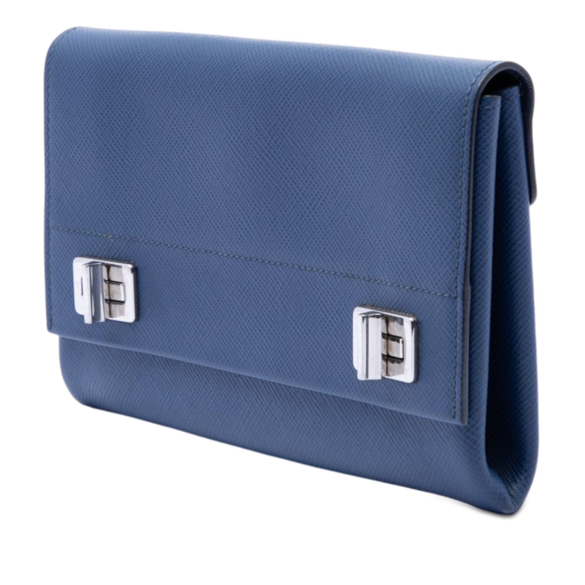 Prada Saffiano Cuir Twist Lock Chain Flap