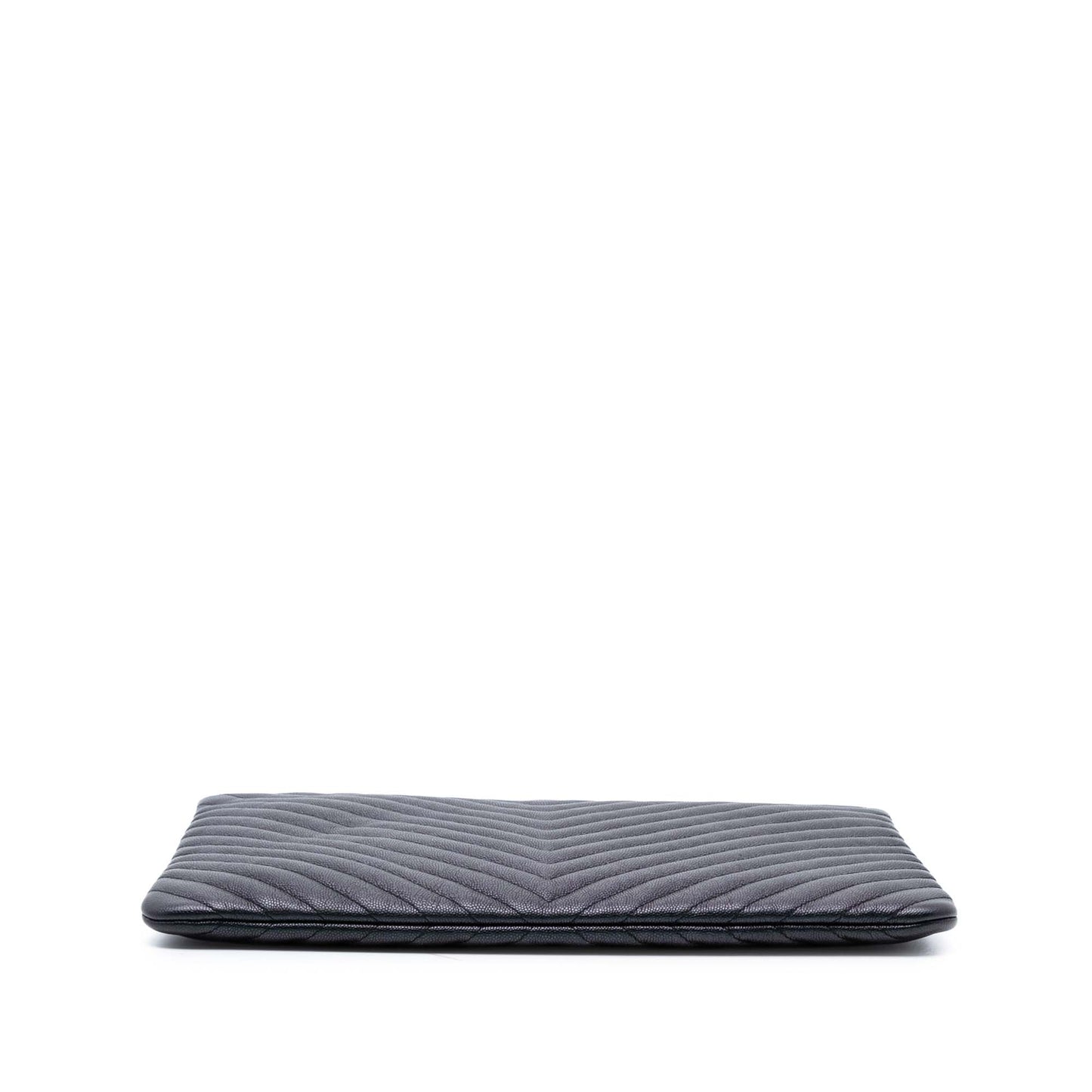 Chanel Large CC Chevron Iridescent Caviar O Case Clutch