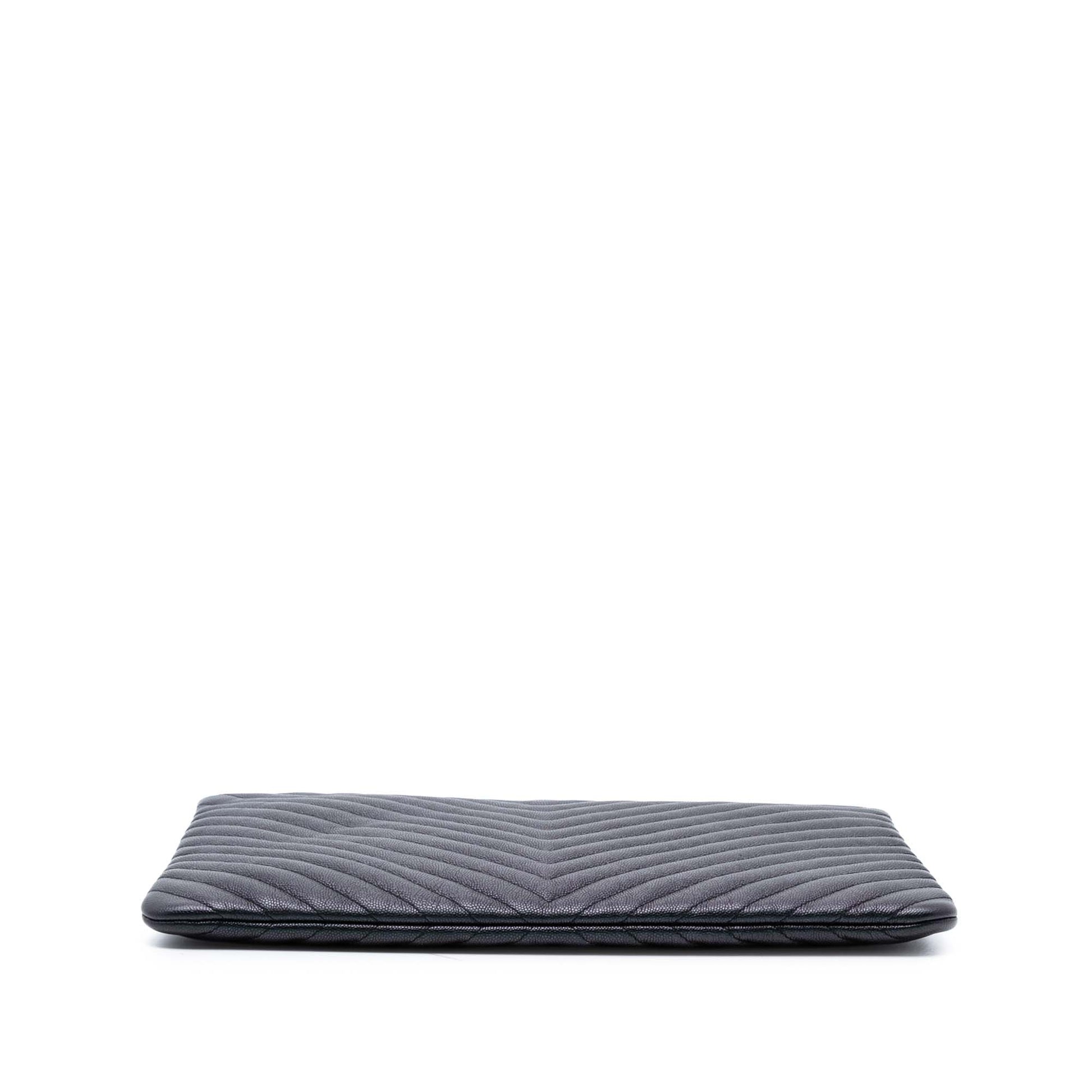 Chanel Large CC Chevron Iridescent Caviar O Case Clutch