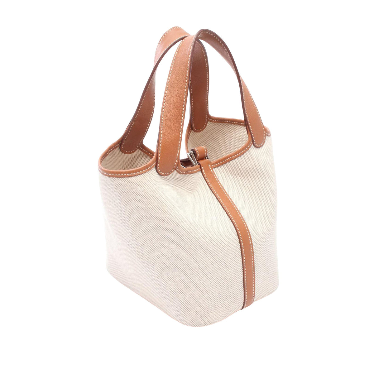 Hermès Toile and Barenia Picotin 18 — Beige
