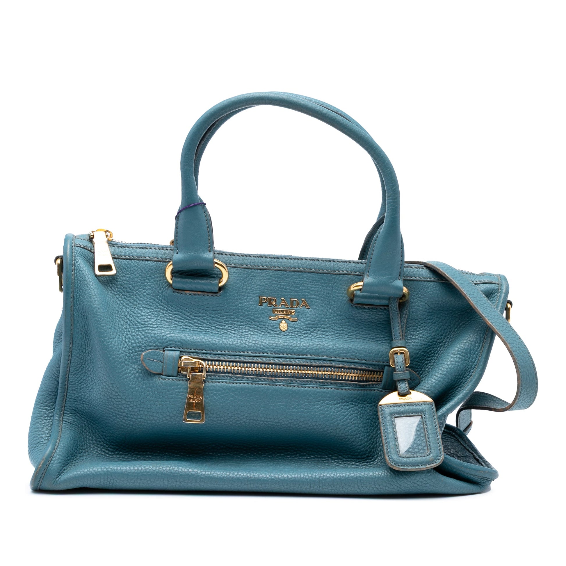 Prada Vitello Daino Zip Top Satchel