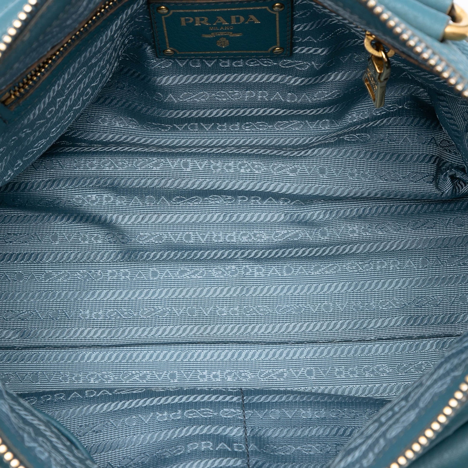 Prada Vitello Daino Zip Top Satchel