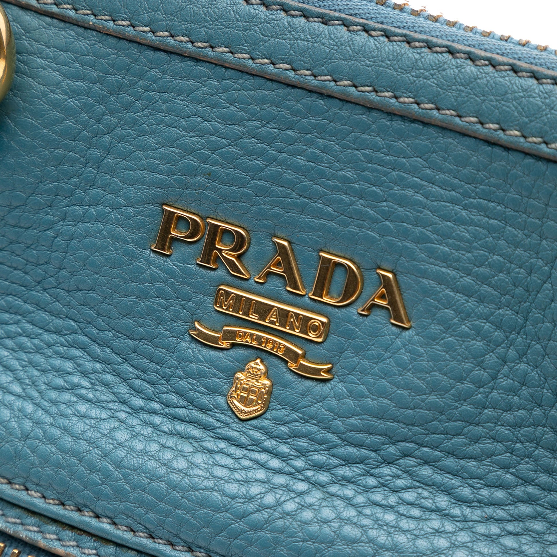 Prada Vitello Daino Zip Top Satchel