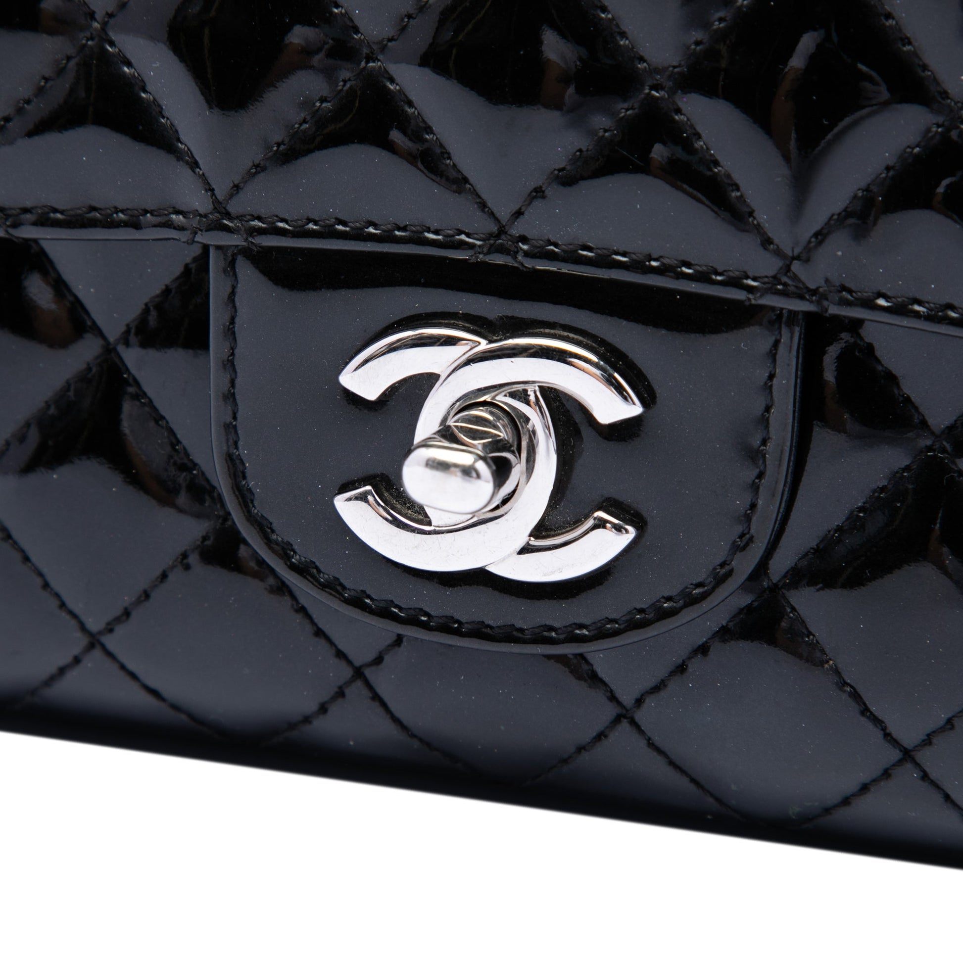 Chanel Medium Quilted Patent Secret Label Flap