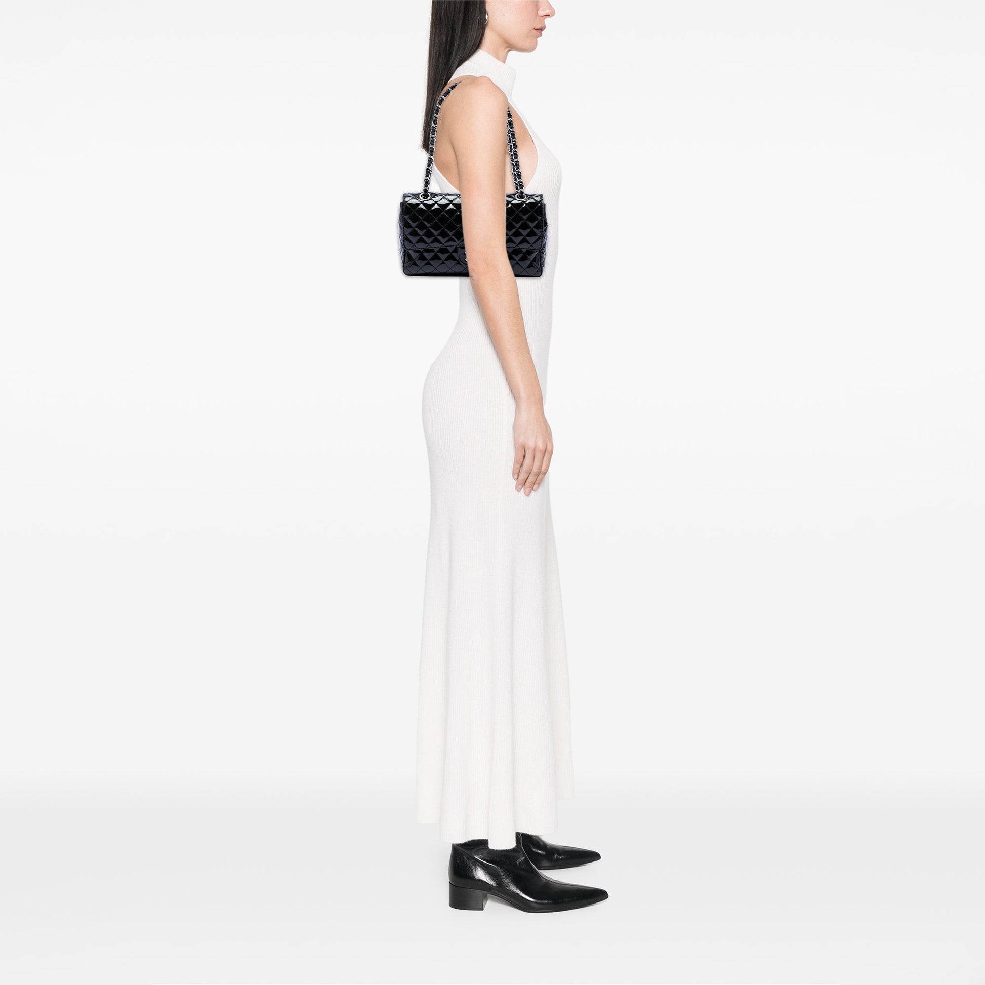 Chanel Medium Quilted Patent Secret Label Flap