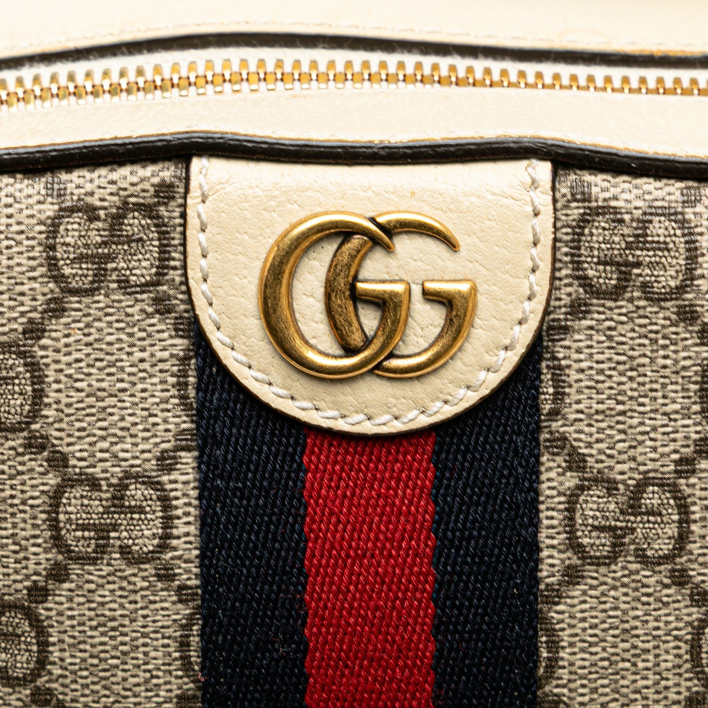 Gucci Small GG Supreme Textured Calfskin Web Ophidia Camera Bag