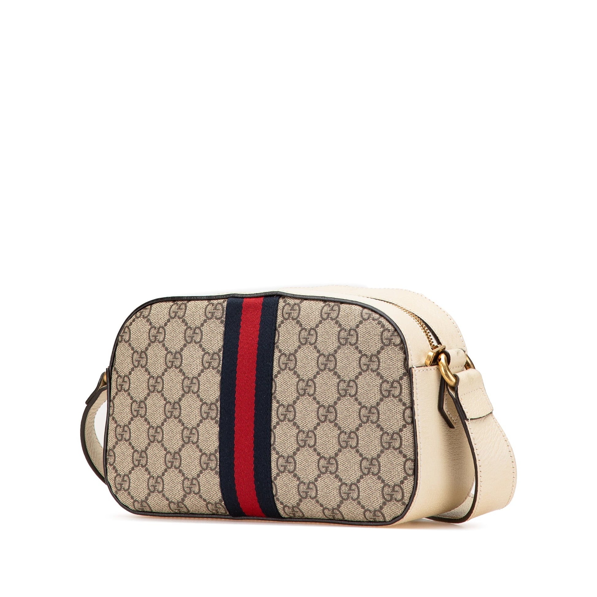 Gucci Small GG Supreme Textured Calfskin Web Ophidia Camera Bag