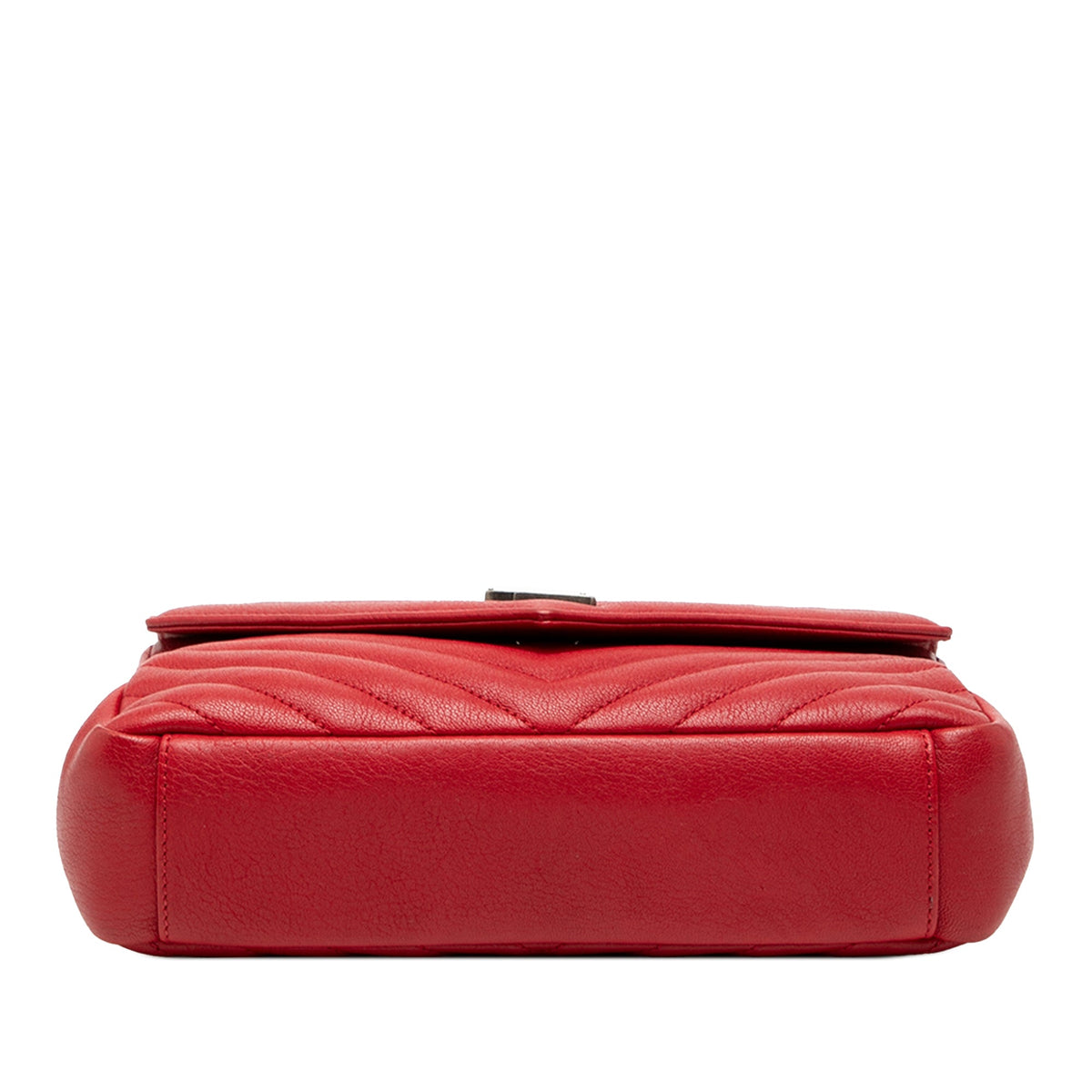 Saint Laurent Medium Quilted Chevron Sheepskin College Satchel