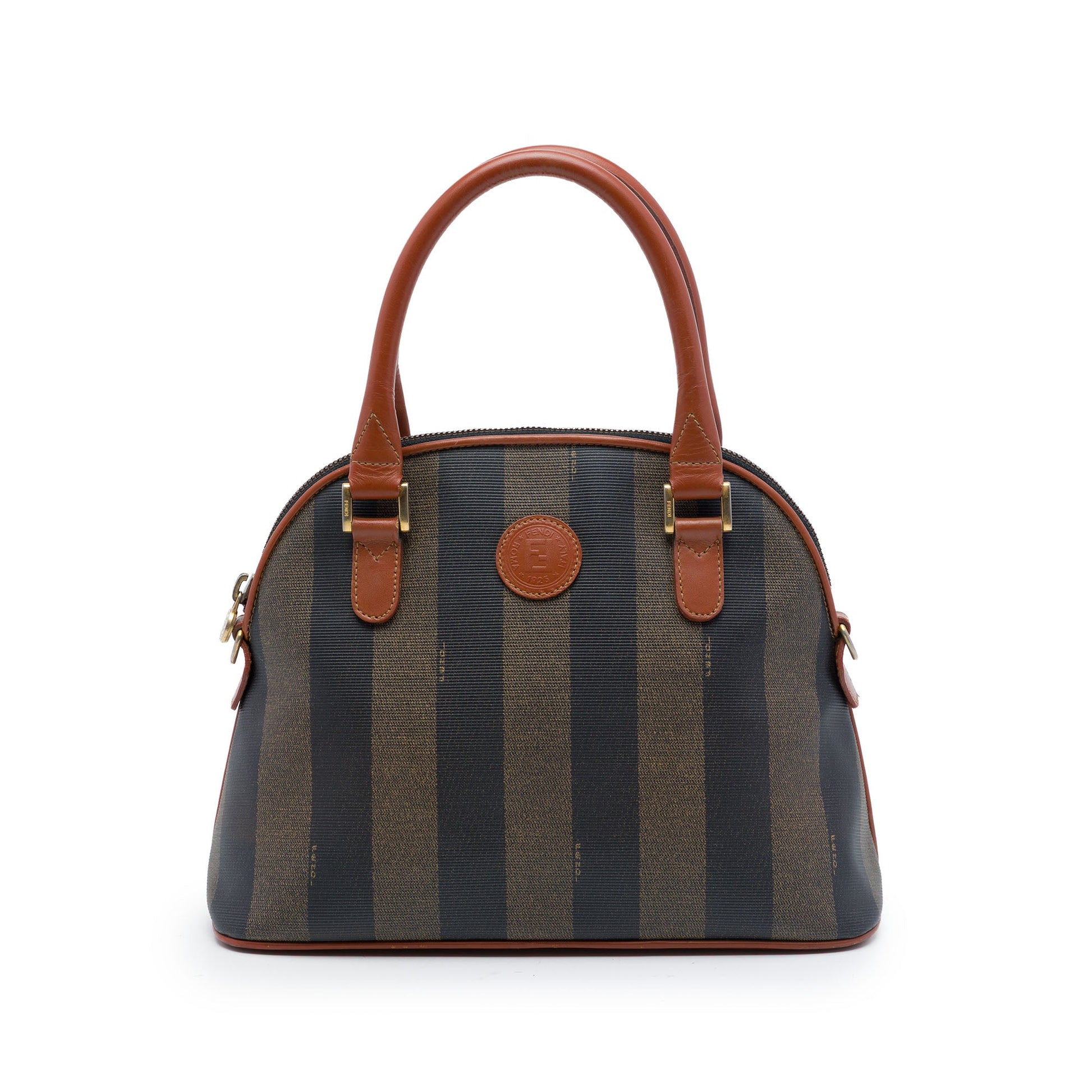 Fendi Pequin Coated Canvas Dome Satchel