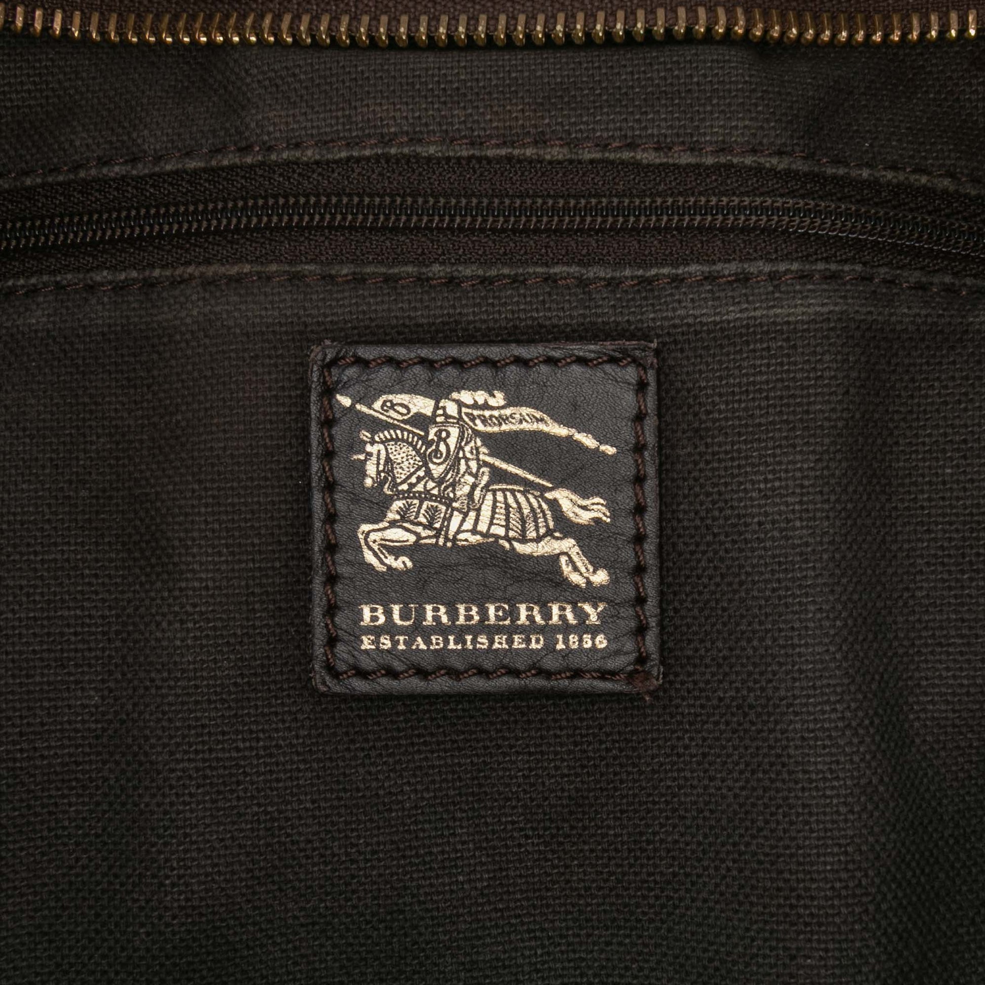 Burberry Haymarket Check Coated Canvas Hobo Bag
