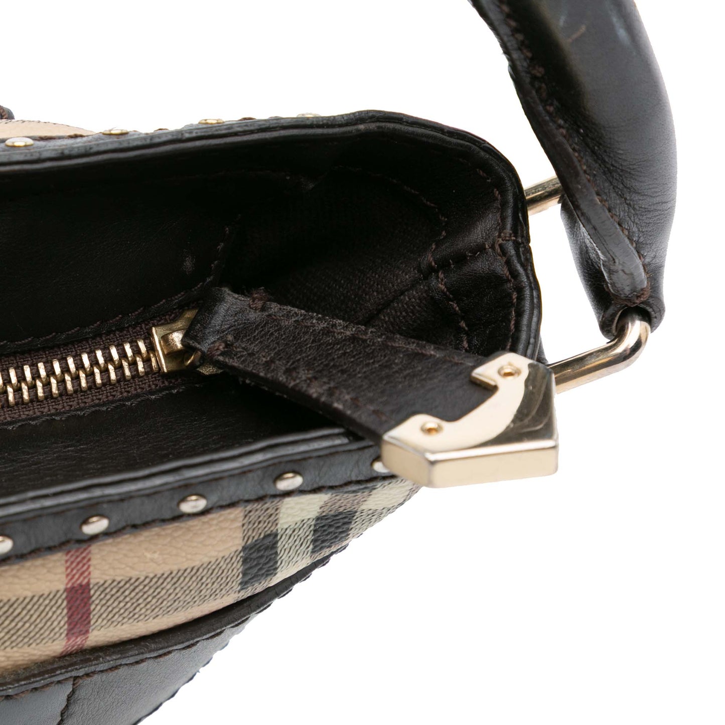Burberry Haymarket Check Coated Canvas Hobo Bag