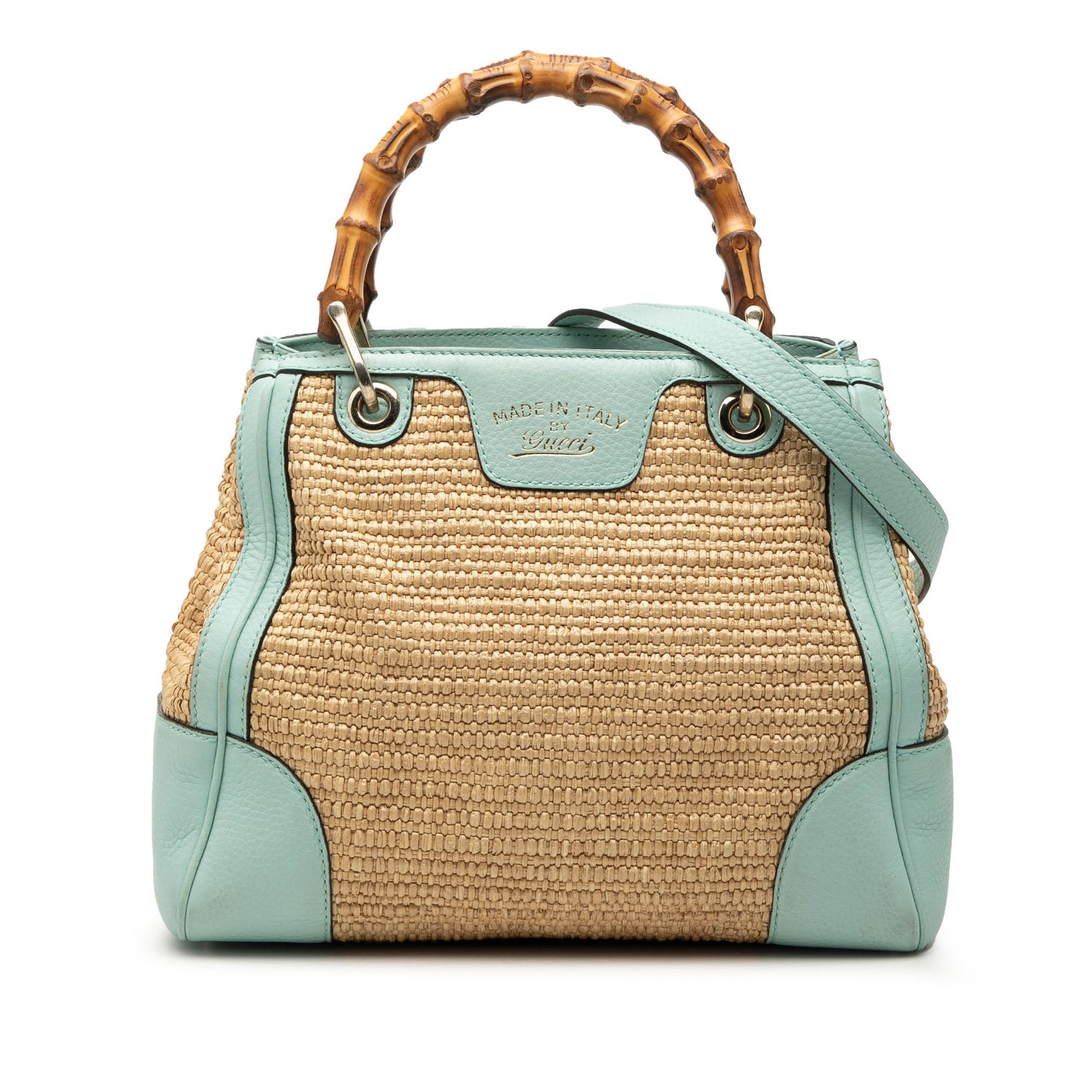 Gucci Small Raffia Bamboo Shopper Satchel