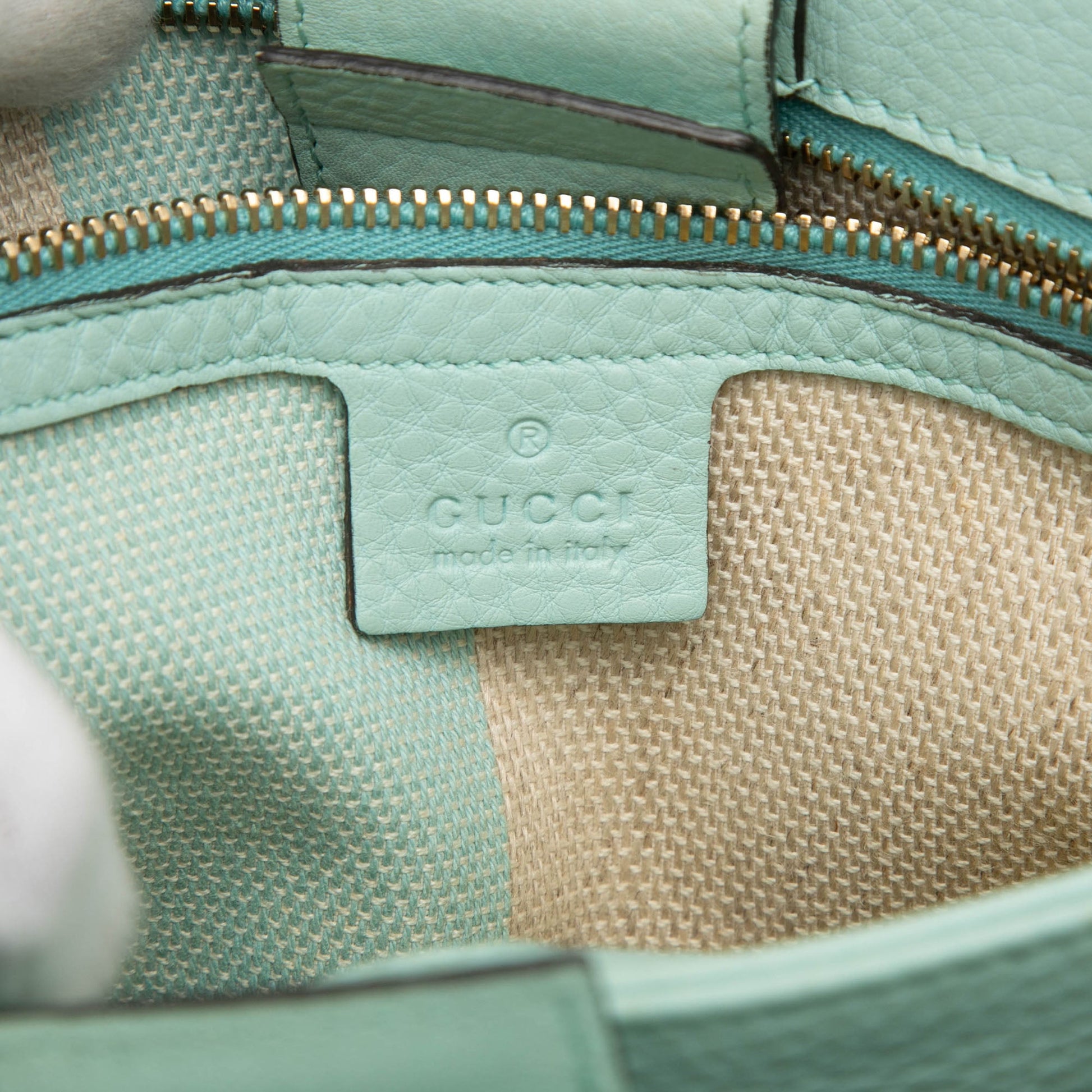 Gucci Small Raffia Bamboo Shopper Satchel