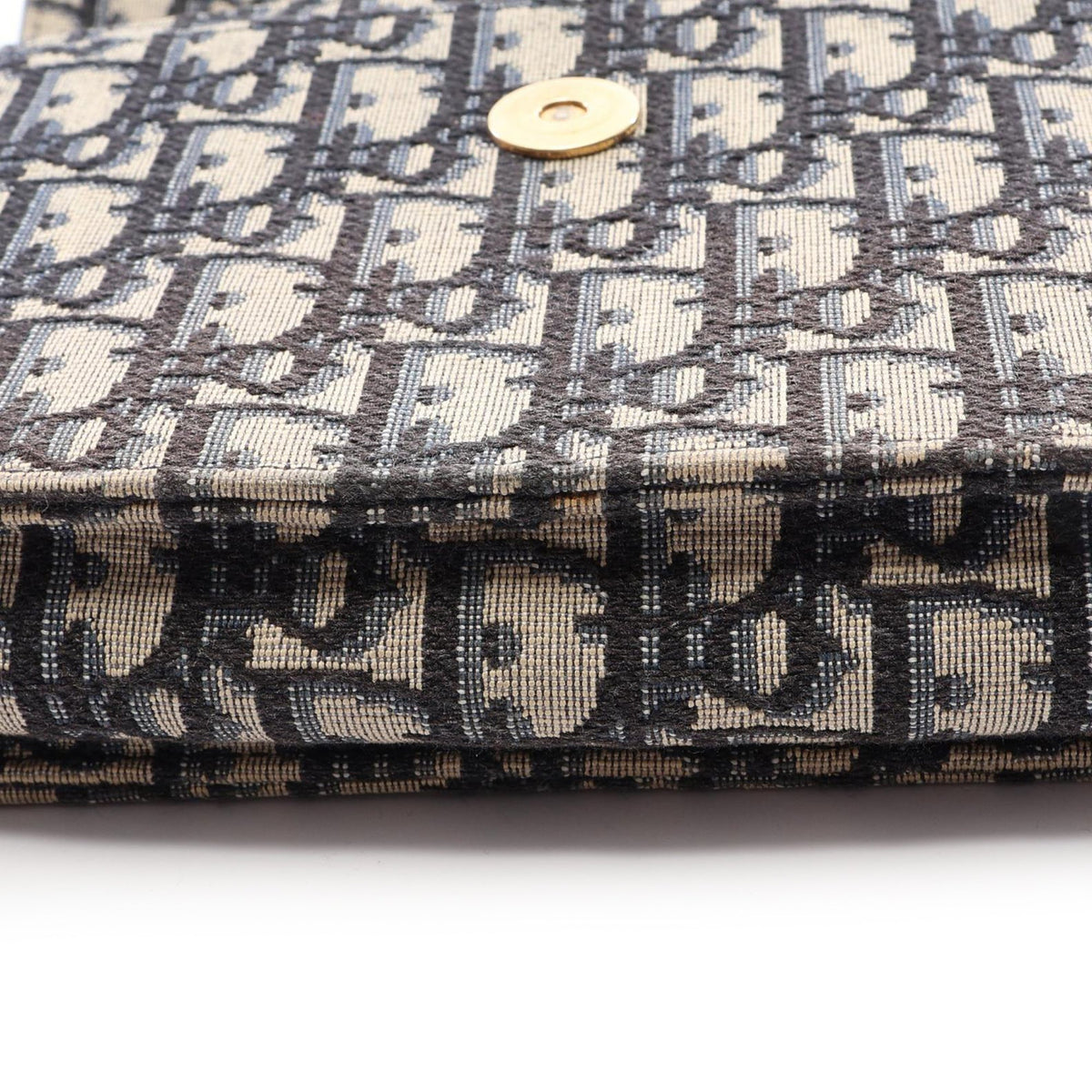 Dior Oblique Canvas Saddle Wallet On Chain — Blue