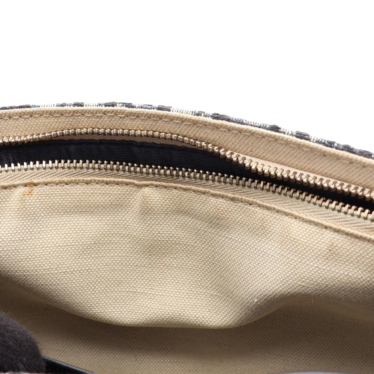 Dior Oblique Canvas Saddle Wallet On Chain — Blue