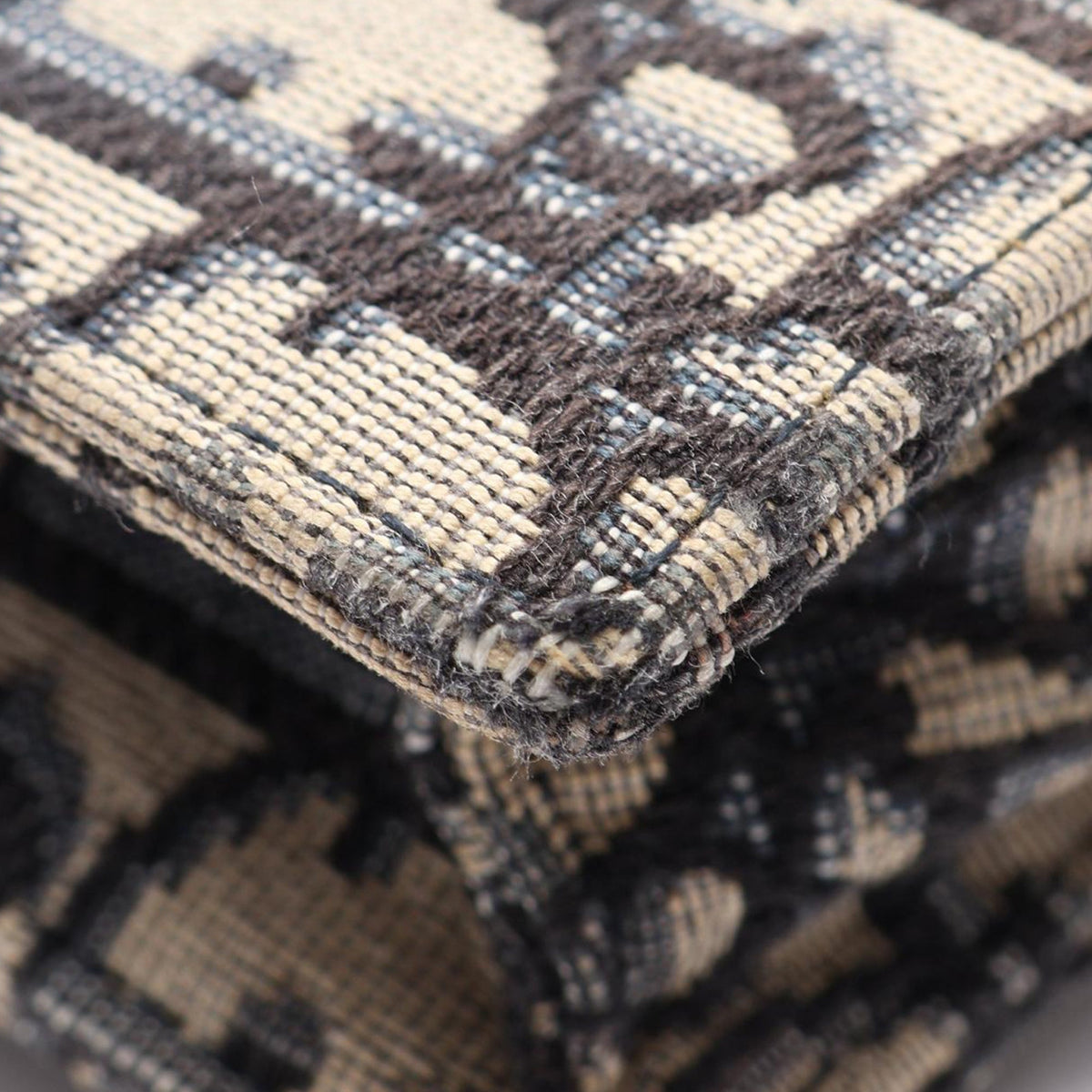 Dior Oblique Canvas Saddle Wallet On Chain — Blue