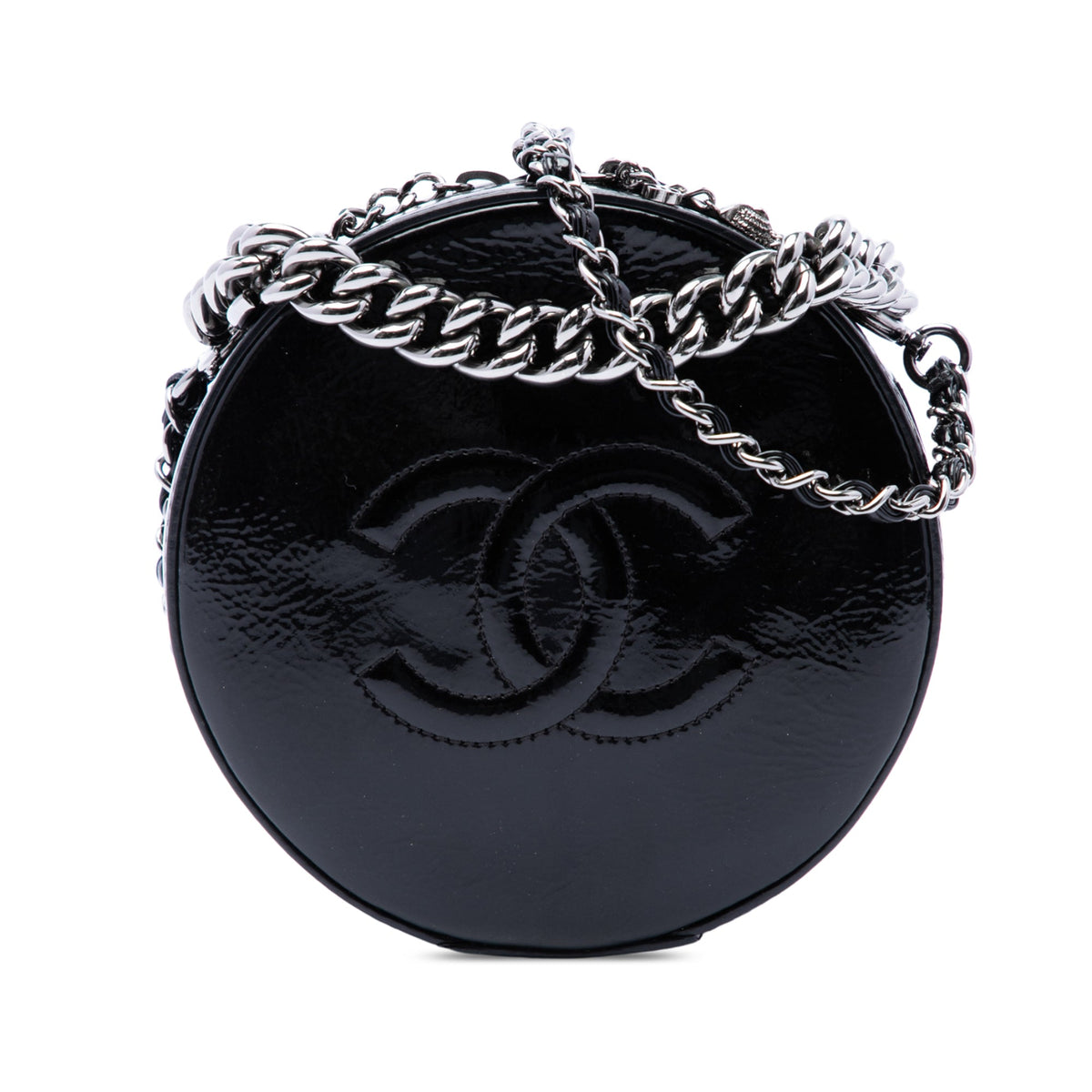 Chanel CC Patent Round As Earth Bag