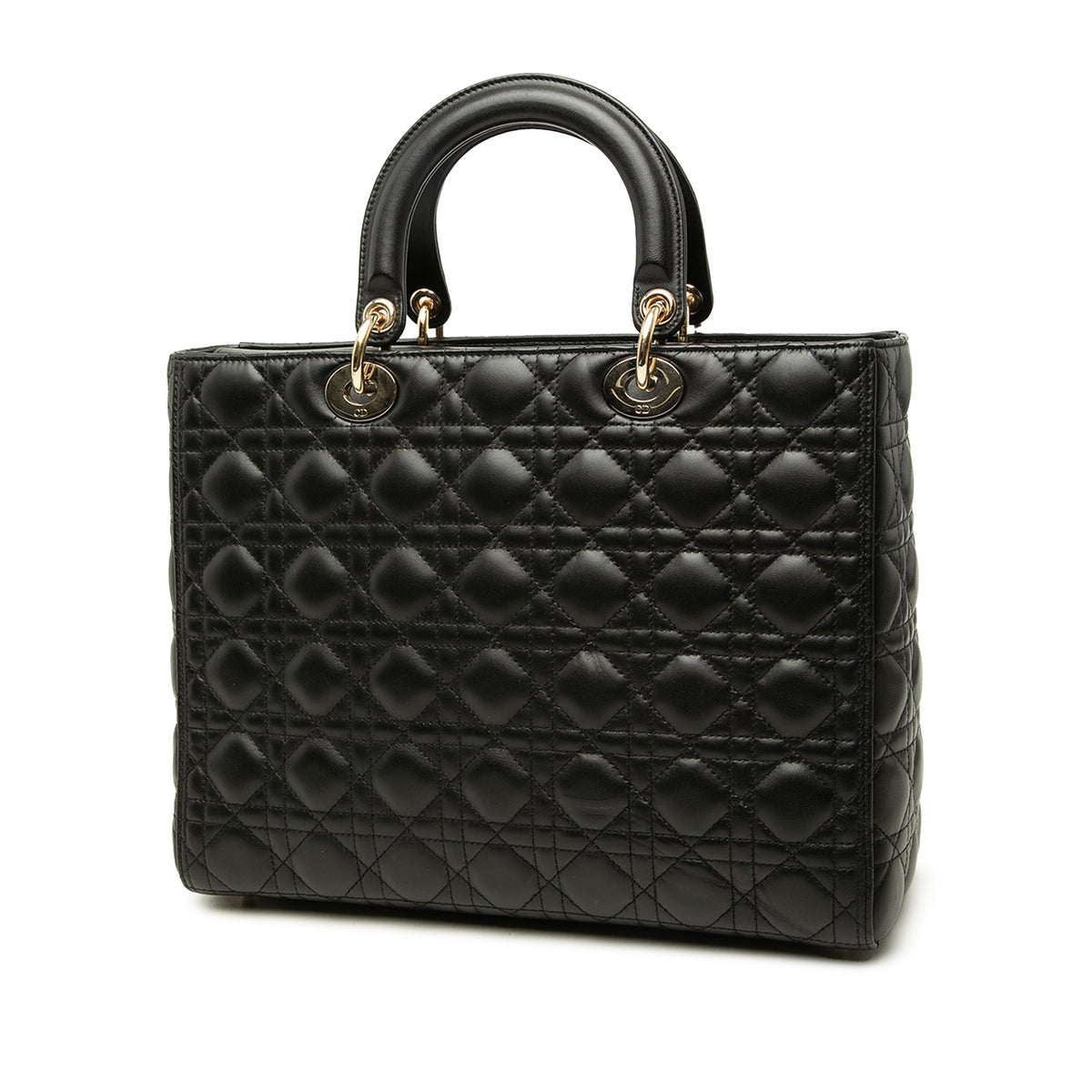 Dior Large Lambskin Cannage Lady Dior — Black