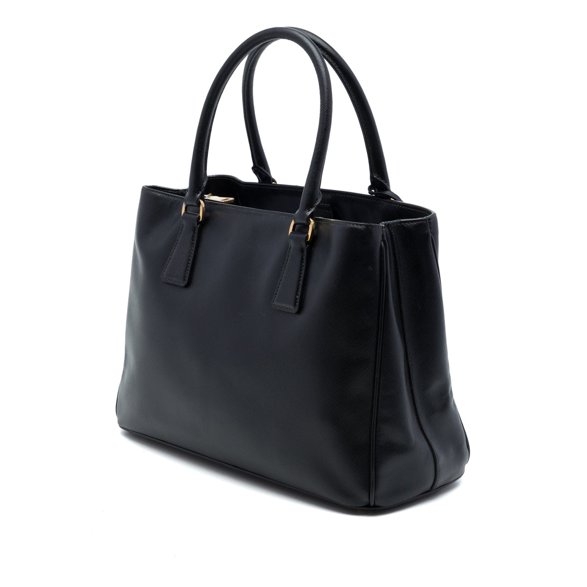 Prada Small Saffiano Lux Gardeners Tote — Black
