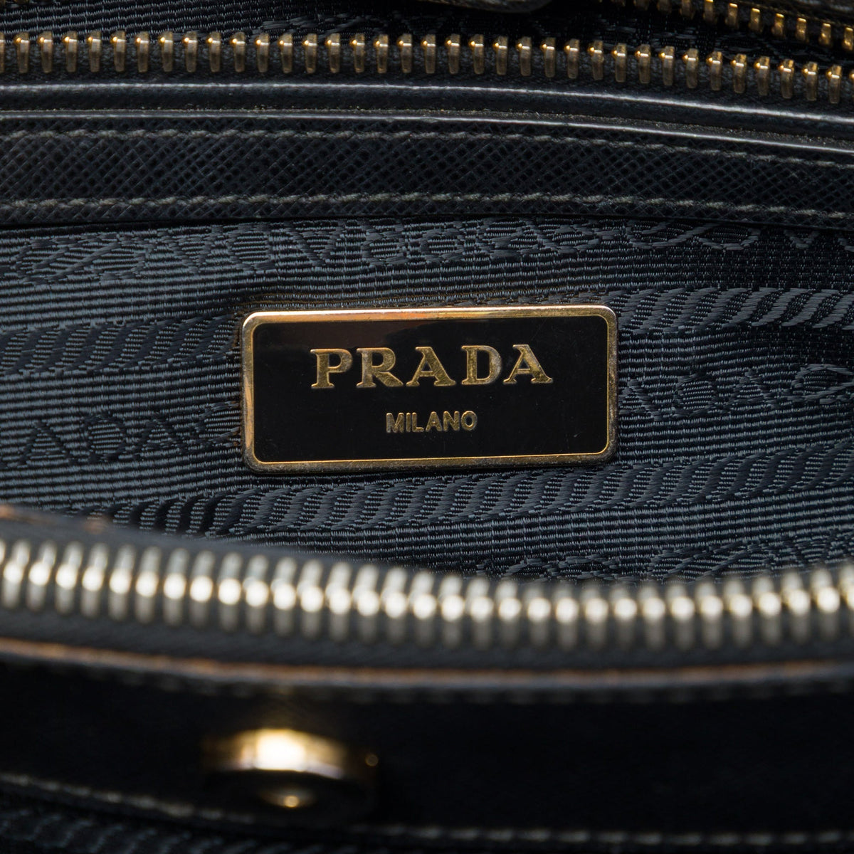 Prada Small Saffiano Lux Gardeners Tote — Black