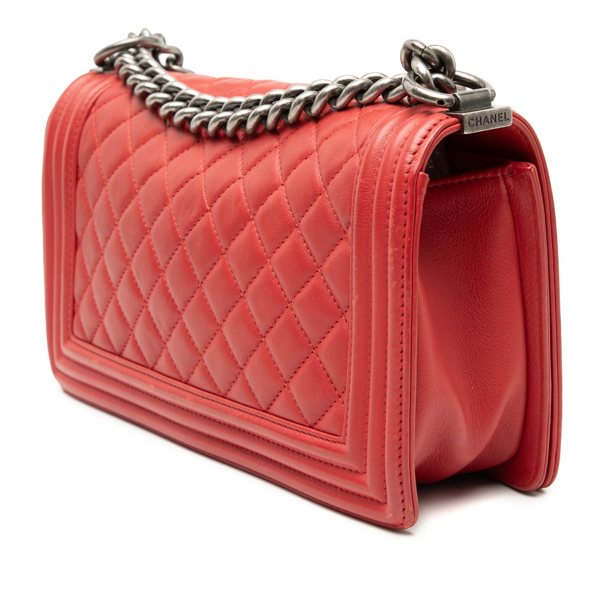 Old Medium Quilted Lambskin Boy Flap