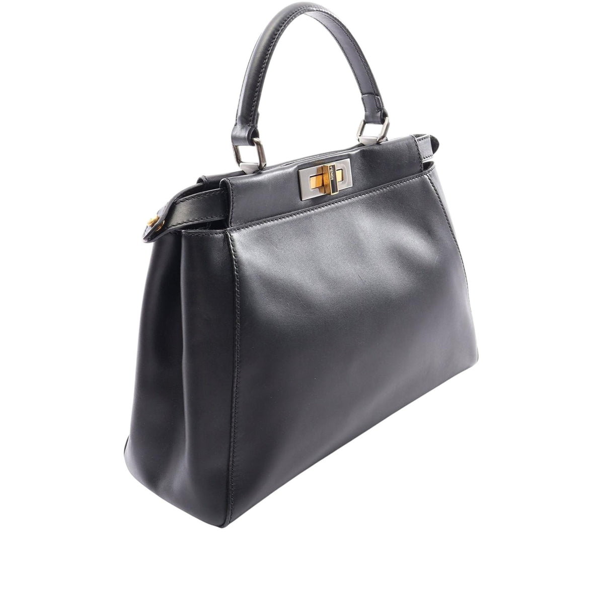 Fendi Medium Shiny Nappa Peekaboo Iconic Satchel