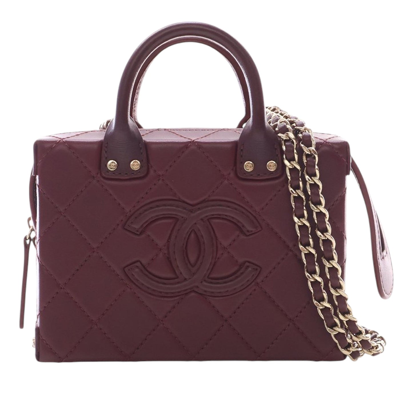 Chanel Small CC Quilted Calfskin Top Handle Convertible Vanity Case