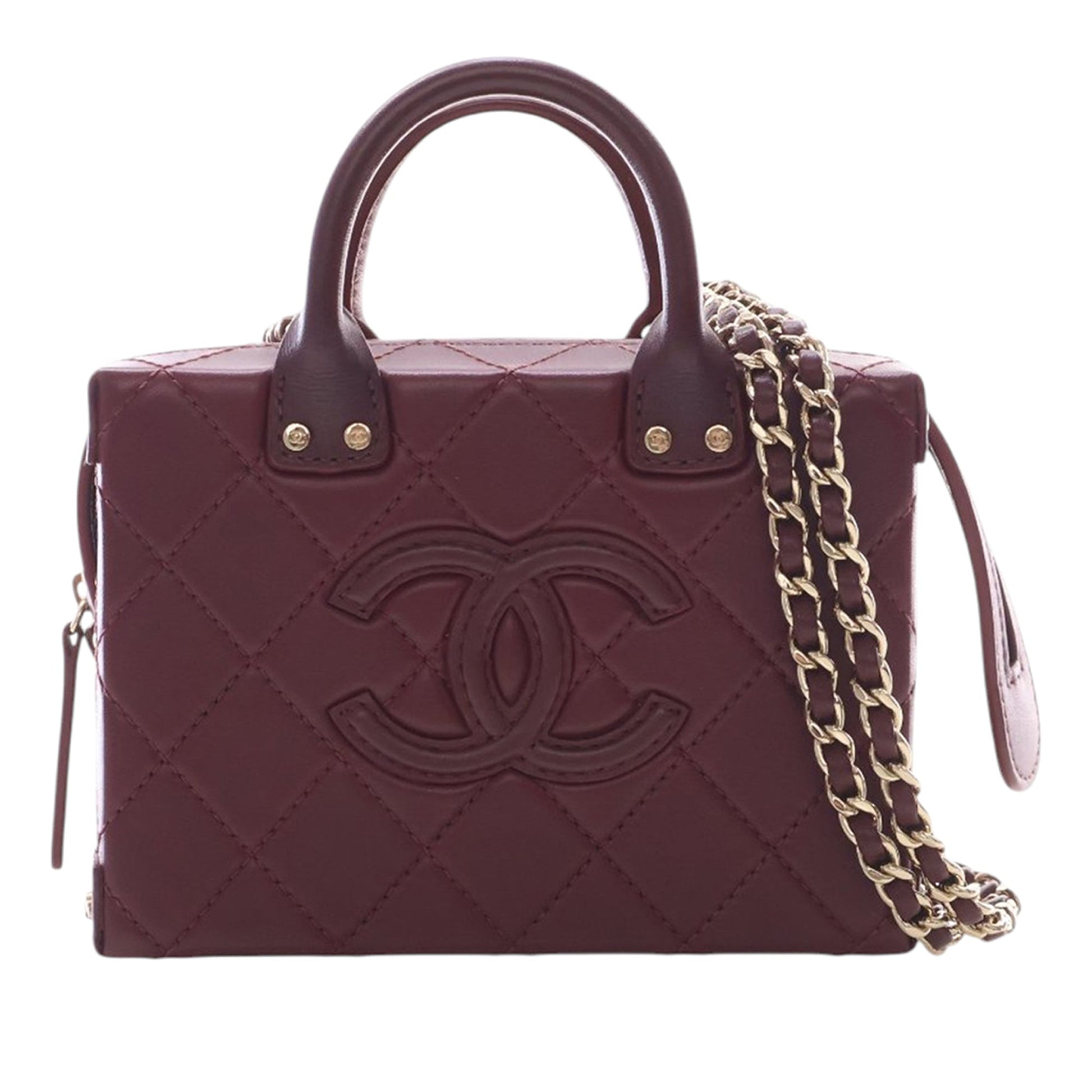 Chanel Small CC Quilted Calfskin Top Handle Convertible Vanity Case