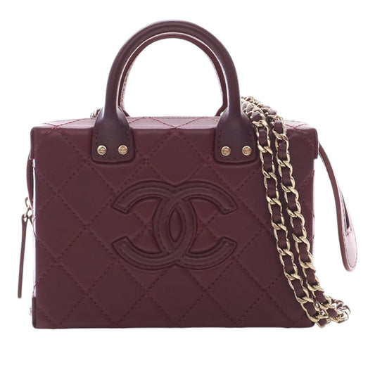 Chanel Small CC Quilted Calfskin Top Handle Convertible Vanity Case