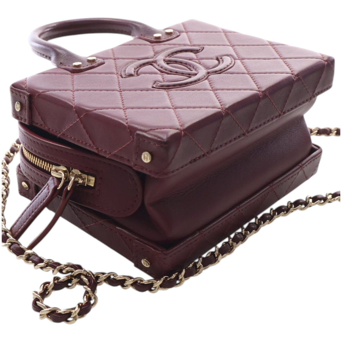 Chanel Small CC Quilted Calfskin Top Handle Convertible Vanity Case