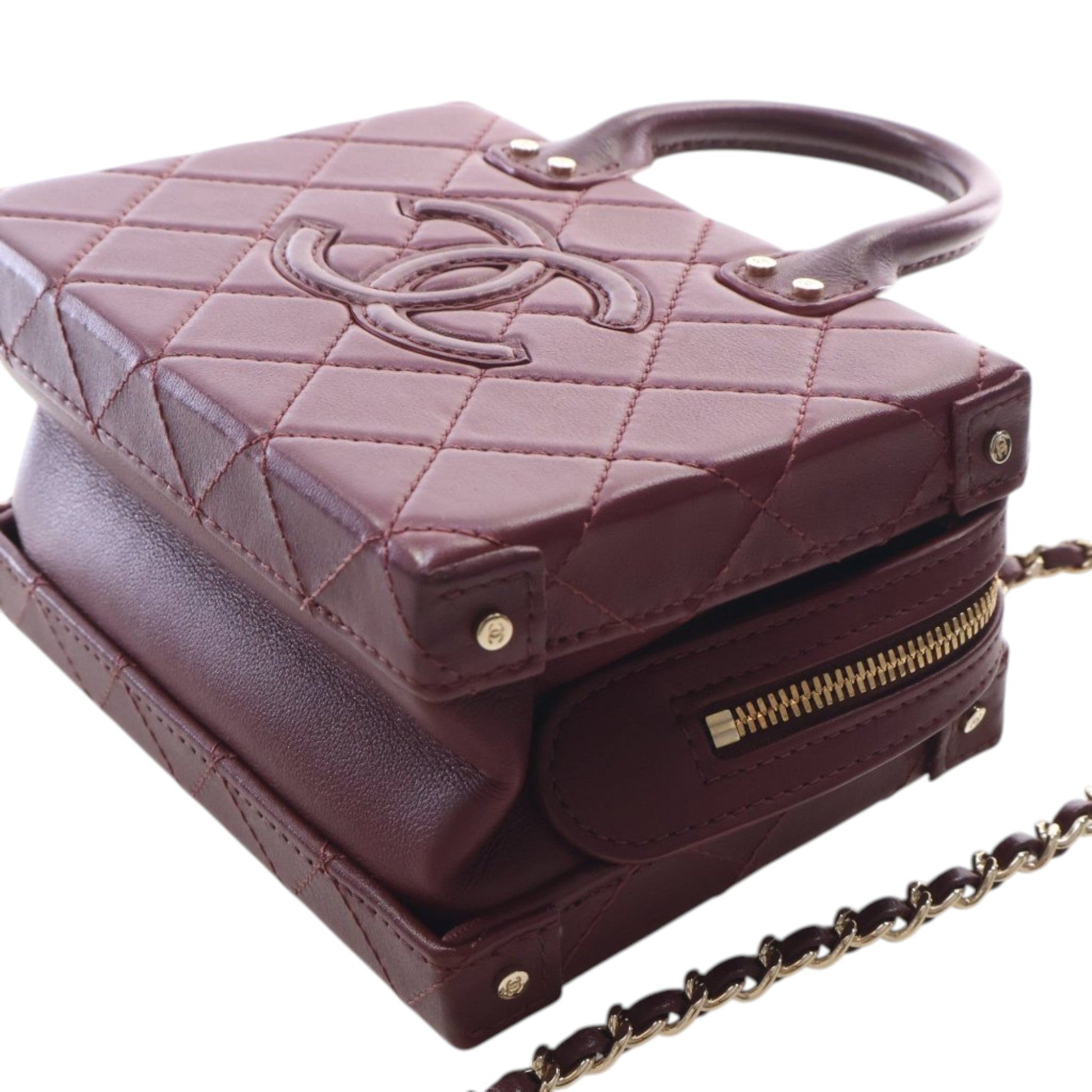 Chanel Small CC Quilted Calfskin Top Handle Convertible Vanity Case