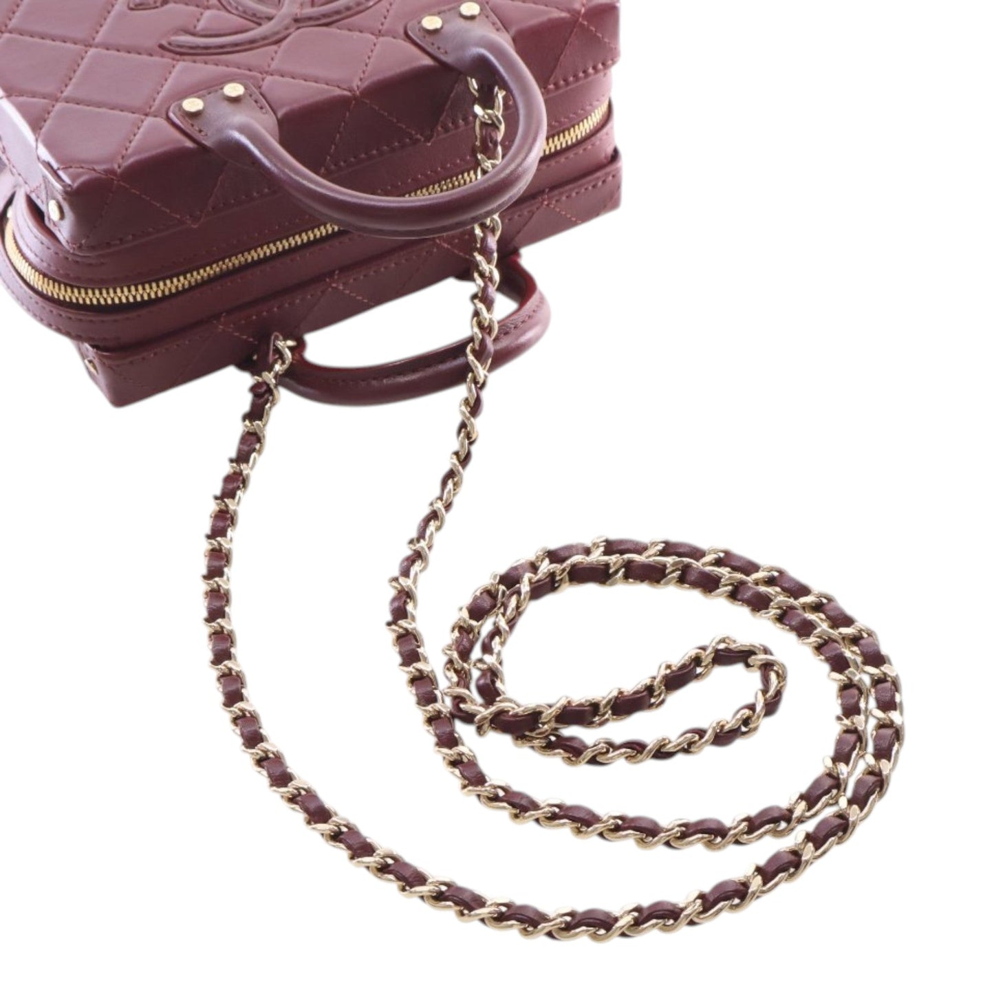 Chanel Small CC Quilted Calfskin Top Handle Convertible Vanity Case