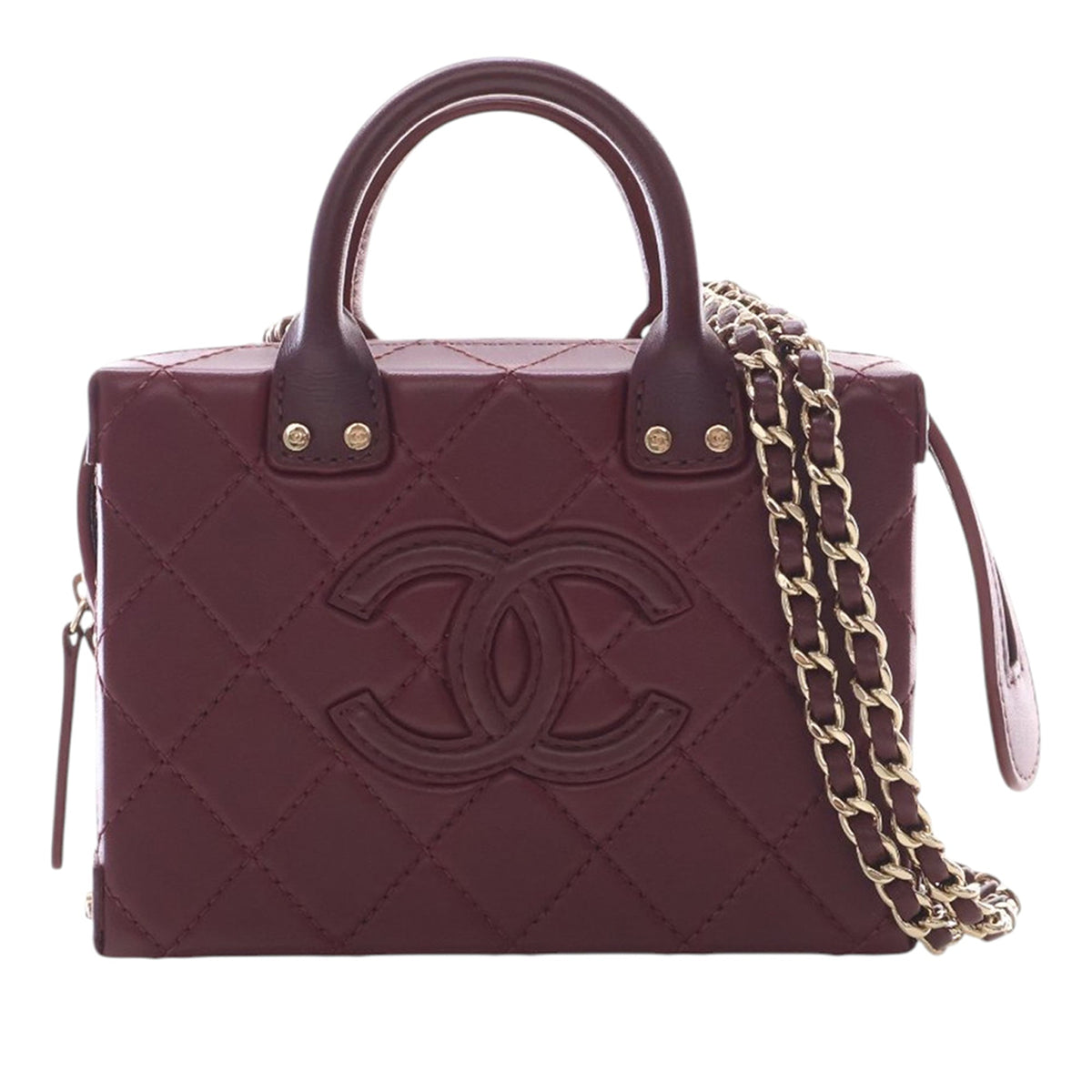 Chanel Small CC Quilted Calfskin Top Handle Convertible Vanity Case
