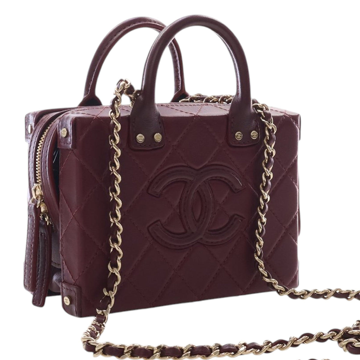 Chanel Small CC Quilted Calfskin Top Handle Convertible Vanity Case