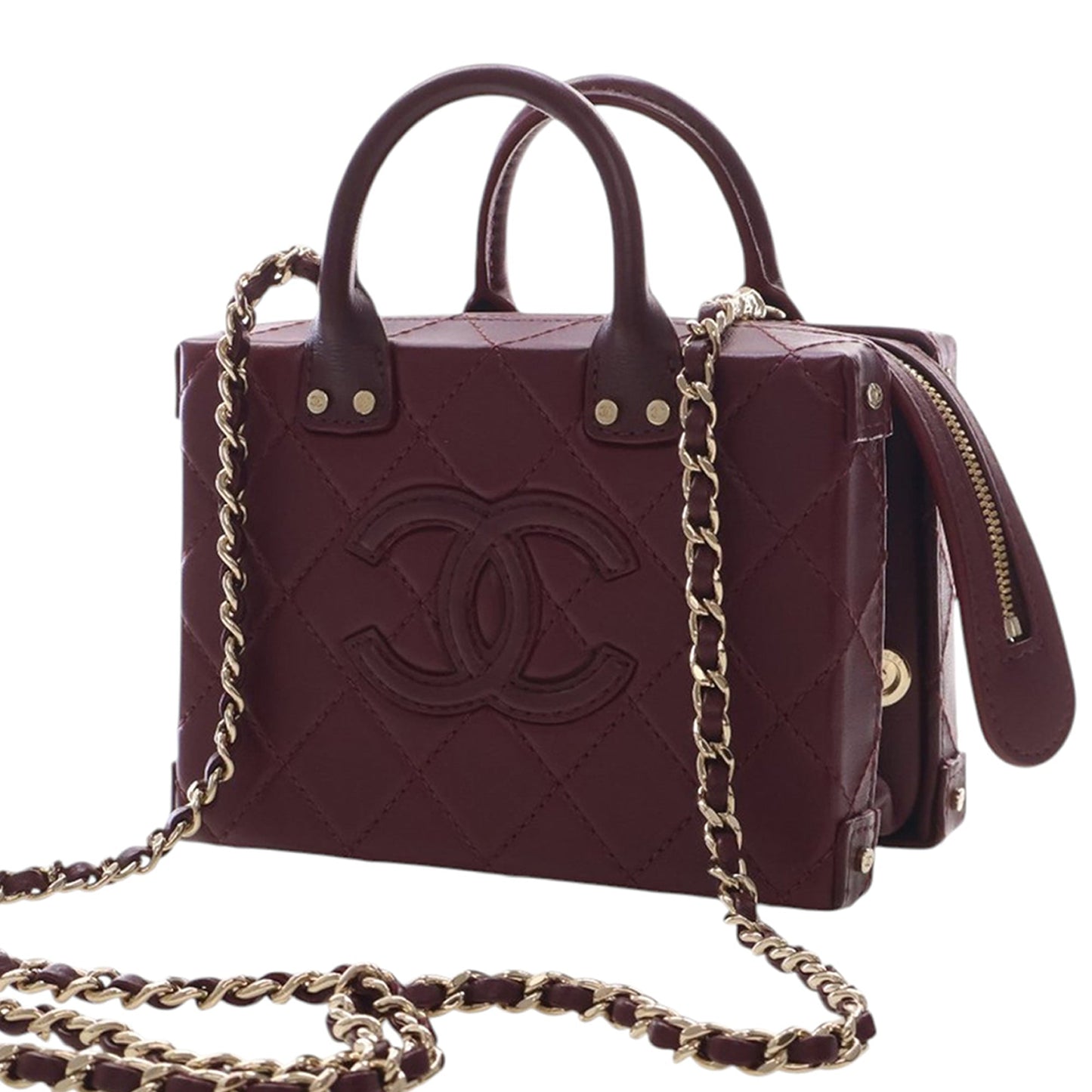 Chanel Small CC Quilted Calfskin Top Handle Convertible Vanity Case